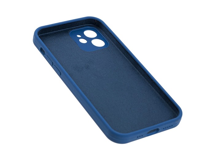 Чехол для iPhone 12 Silicone Slim Full camera blue cobalt