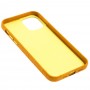 Чехол для iPhone 12 / 12 Pro Leather croco full желтый