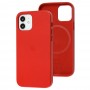 Чехол для iPhone 12 / 12 Pro Leather with MagSafe red