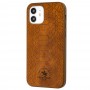 Чехол для iPhone 12 / 12 Pro Polo Knight (Leather) коричневый