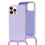 Чехол для iPhone 12 / 12 Pro Wave Lanyard without logo light purple