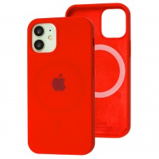 Чехол для iPhone 12 mini MagSafe Silicone Full Size красный