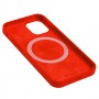 Чехол для iPhone 12 mini MagSafe Silicone Full Size красный
