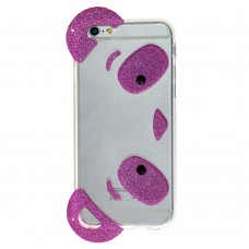 Чехол для iPhone 6 панда ушки розовый
