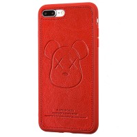 Чехол для iPhone 7 Plus / 8 Plus Kaws leather красный