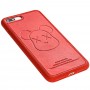 Чехол для iPhone 7 Plus / 8 Plus Kaws leather красный