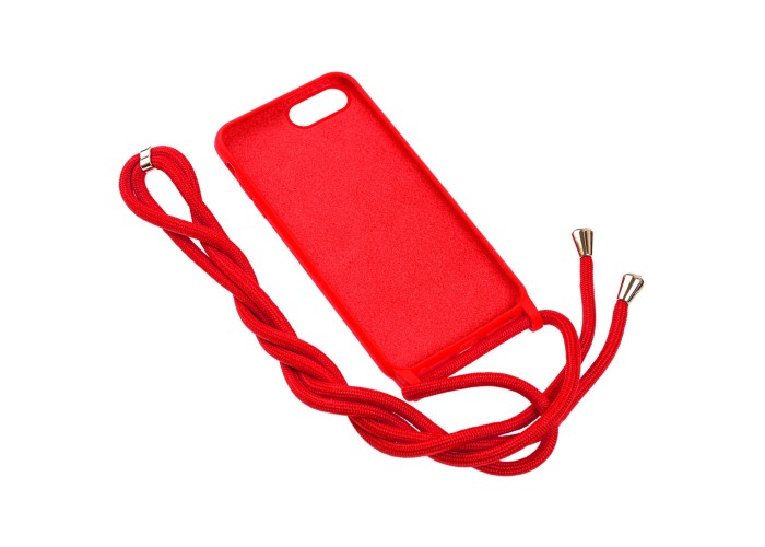 Чехол для iPhone 7 Plus / 8 Plus Lanyard without logo rose red