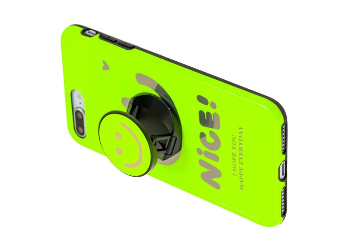 Чехол для iPhone 7 Plus / 8 Plus Nice smile popsocket салатовый