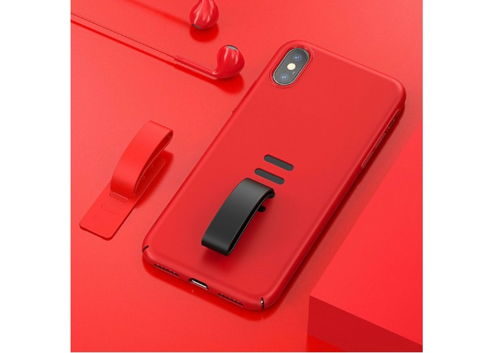 Чехол для iPhone X / Xs Baseus  Little Tail Case красный + черный
