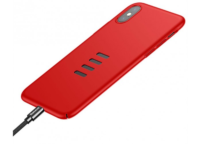 Чехол для iPhone X / Xs Baseus  Little Tail Case красный + черный