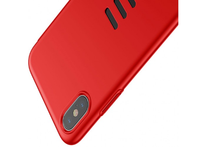Чехол для iPhone X / Xs Baseus  Little Tail Case красный + черный