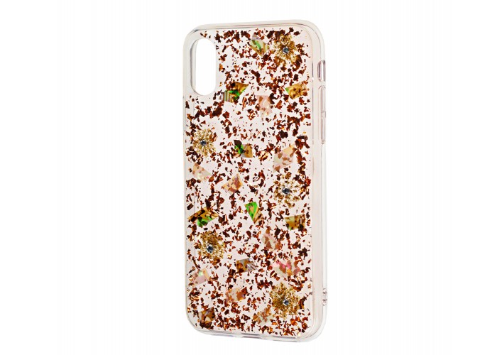 Чехол для iPhone X / Xs Kingxbar crystals золотистый 