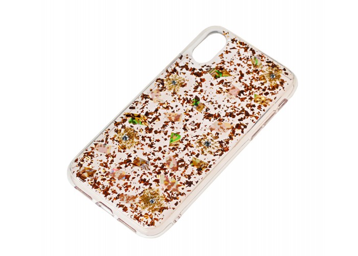 Чехол для iPhone X / Xs Kingxbar crystals золотистый 