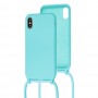 Чехол для iPhone X / Xs Lanyard without logo turquoise