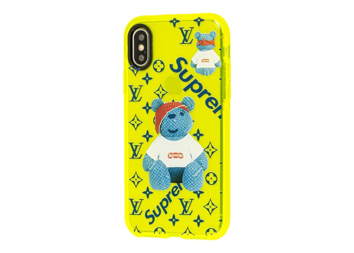 Чехол для iPhone X / Xs Neon print bear supreme