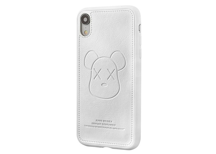 Чехол для iPhone Xr Kaws leather белый