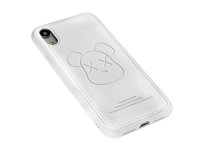 Чехол для iPhone Xr Kaws leather белый