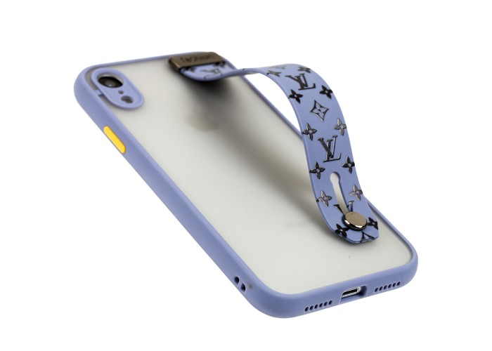 Чехол для iPhone Xr WristBand LV лавандовый / черный
