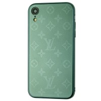 Чехол для iPhone Xr glass LV зеленый