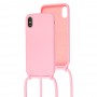 Чехол для iPhone Xs Max Lanyard without logo cotton candy