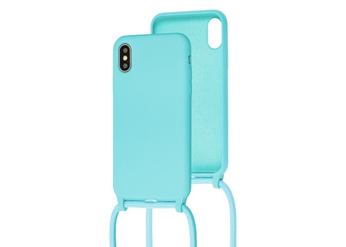 Чехол для iPhone Xs Max Lanyard without logo turquoise
