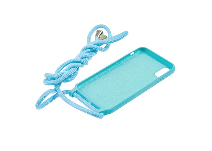 Чехол для iPhone Xs Max Lanyard without logo turquoise