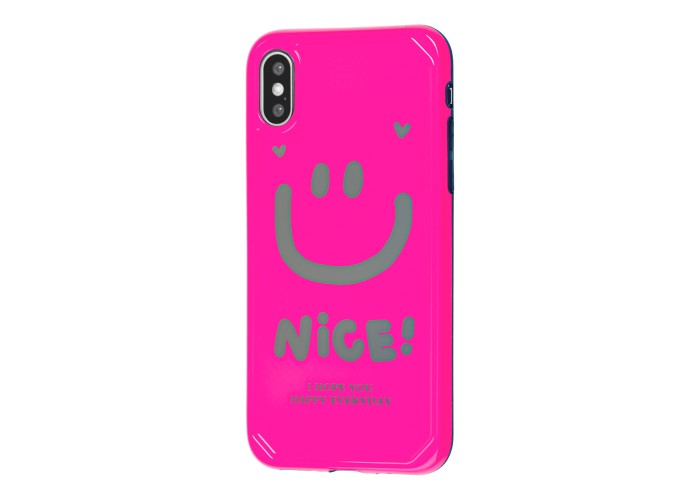 Чехол для iPhone Xs Max Nice smile popsocket розовый