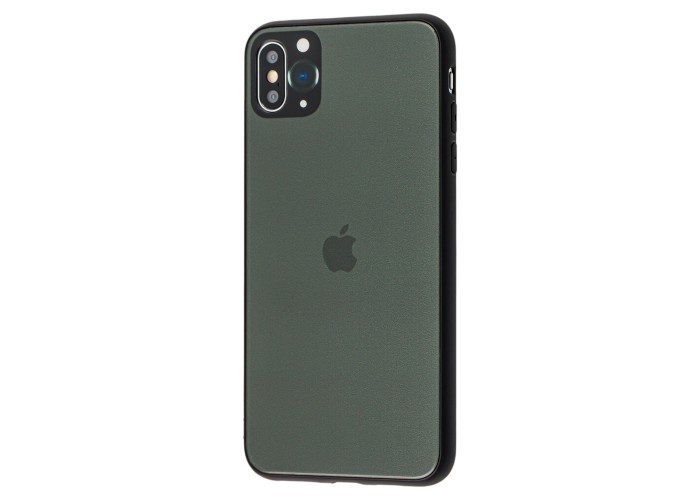 Чехол для iPhone Xs Max original glass with Frame темно-зеленый