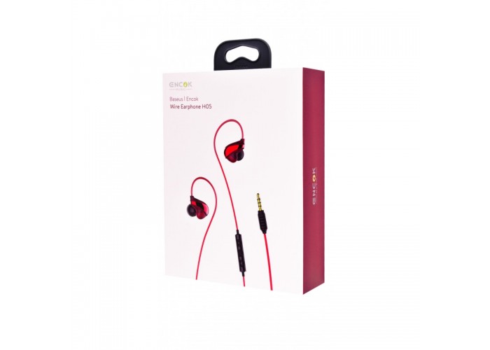 Гарнитура Baseus H05 Encok (3.5mm) красный