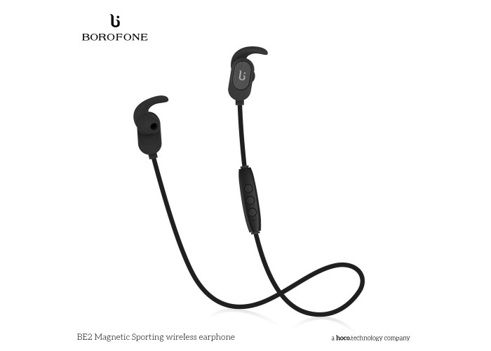 Гарнитура Bluetooth Borofone BE2 Magnetic Sport черный
