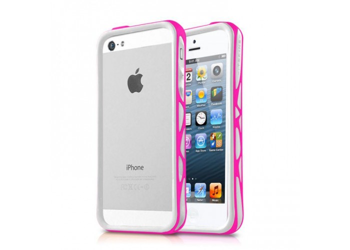 Бампер для iPhone 5 Venum white-pink