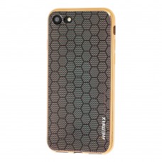 Чехол Remax для iPhone 7 / 8 Honey cell с окантовкой золотистый