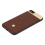 Чехол для Phone 7 / 8 Top-V кожа с металической вставкой коричневый
