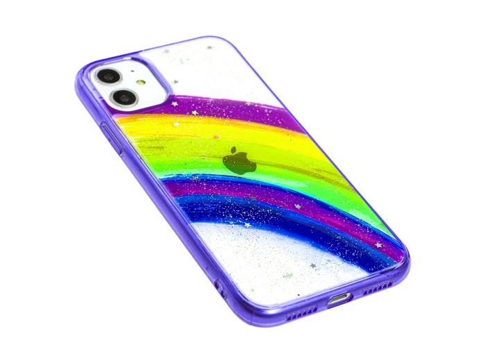 Чехол для iPhone 11 Colorful Rainbow фиолетовый