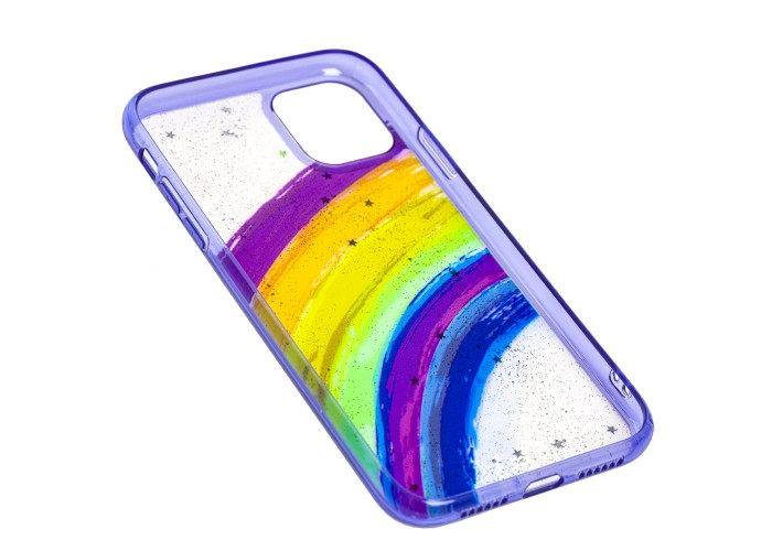 Чехол для iPhone 11 Colorful Rainbow фиолетовый