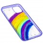 Чехол для iPhone 11 Colorful Rainbow фиолетовый