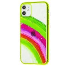 Чехол для iPhone 11 Colorful Rainbow зеленый