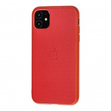 Чехол для iPhone 11 Fiber Logo красный
