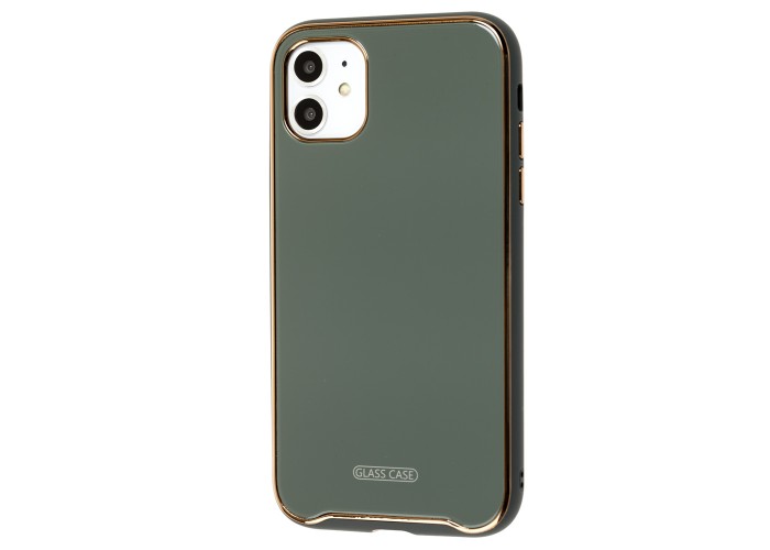 Чехол для iPhone 11 Glass Premium темно-серый