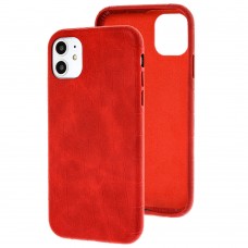 Чехол для iPhone 11 Leather croco full красный