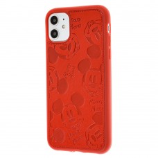 Чехол для iPhone 11 Mickey Mouse leather красный