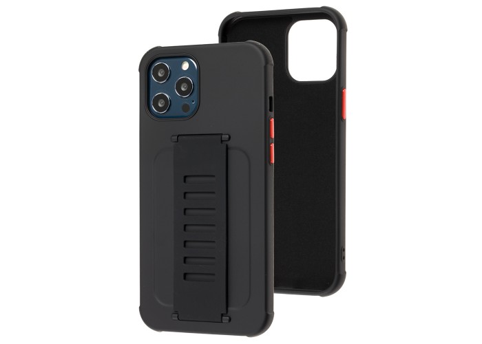 Чехол для iPhone 12 Pro Max Bracket flap черный