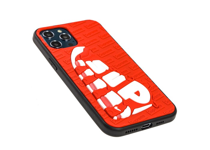 Чехол для iPhone 12 Pro Max Sneakers Brand sup красный / белый