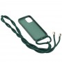 Чехол для iPhone 12 / 12 Pro Wave Lanyard without logo forest green
