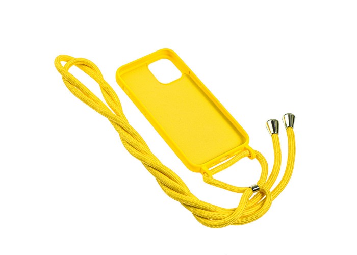 Чехол для iPhone 12 / 12 Pro Wave Lanyard without logo желтый