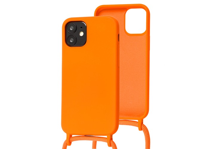 Чехол для iPhone 12 mini Wave Lanyard without logo orange