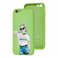 Чехол для iPhone 6 / 6s Wave Fancy stranger girl / mint gum