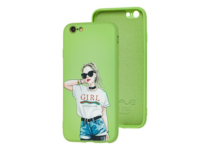 Чехол для iPhone 6 / 6s Wave Fancy stranger girl / mint gum