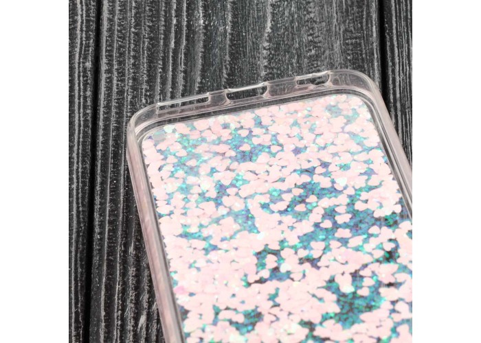 Чехол для iPhone 6 блестки вода светло розовый