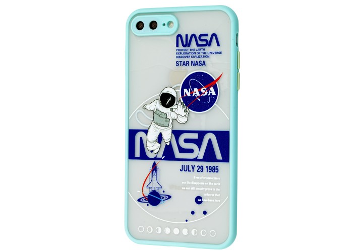 Чехол для iPhone 7 Plus / 8 Plus Picture shadow matte space nasa / mint